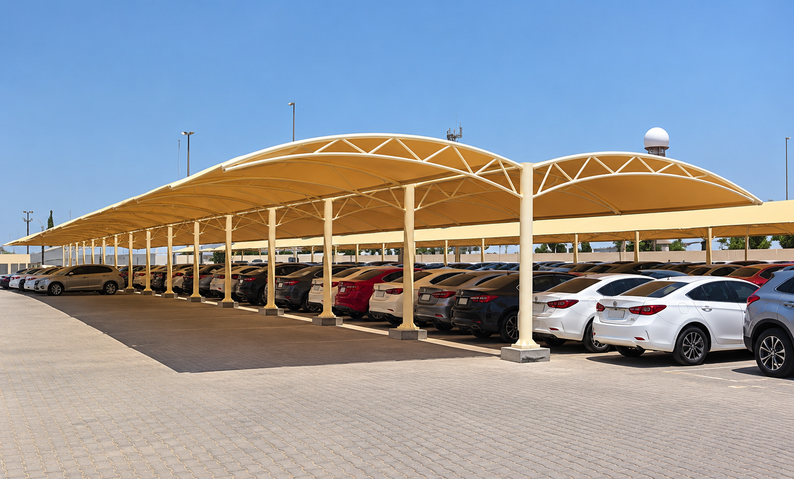 arch double bay car parking shades